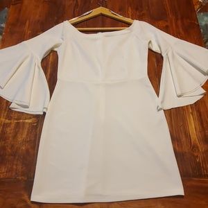 White Flare Sleeve Dress